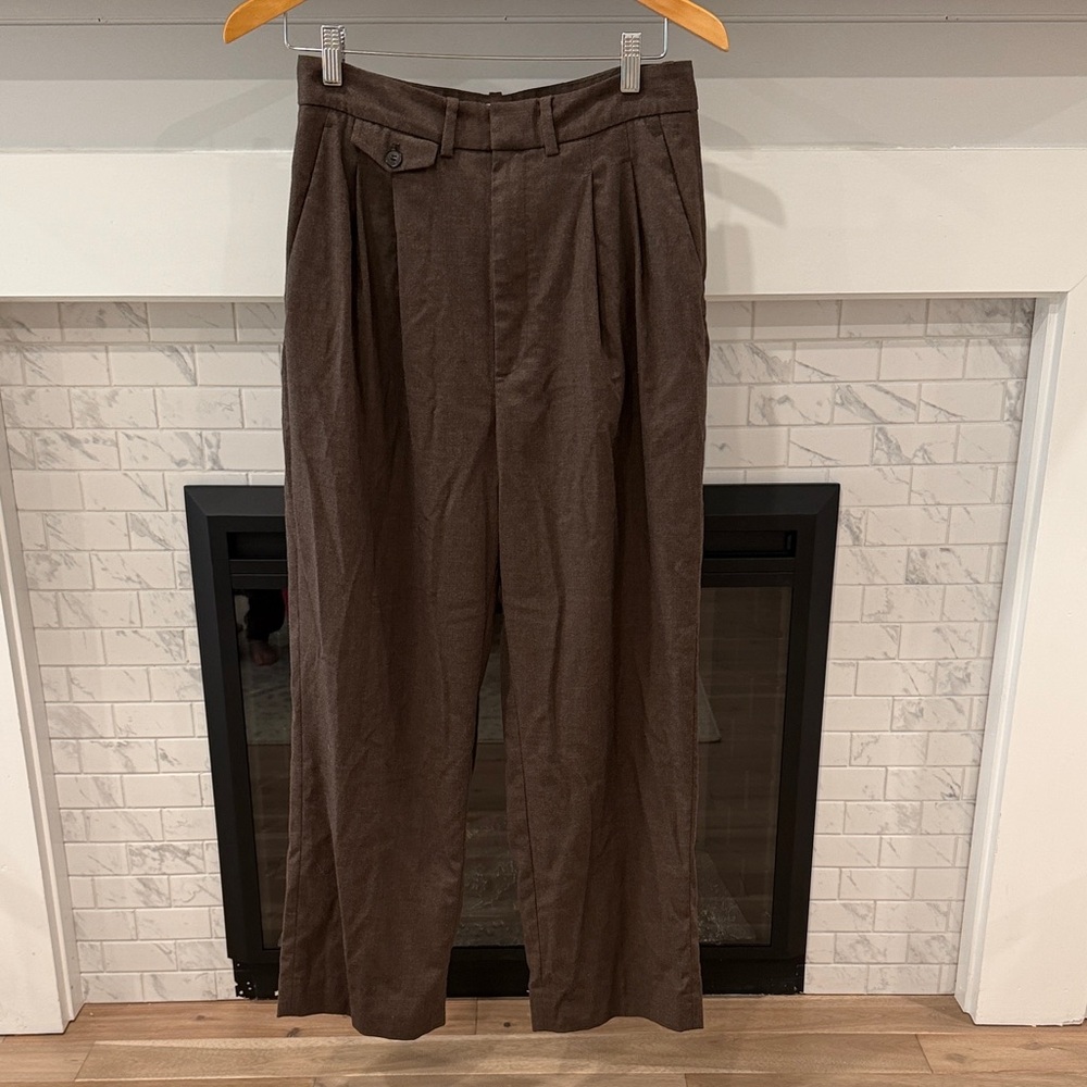 Zara womens Dark Brown Dress trouser Pants